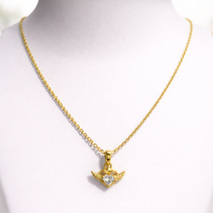 Winged Heart Crystal Pendant